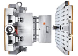 Hasco's Screw Memory A5805 is a data-collection device (the orange circle) installed in the mold to archive mold or part data. Hasco's Screw Memory A5805 is a data-collection device (the orange circle) installed in the mold to archive mold or part data.