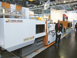 H.L.A. Corbey with Chen Hsong's Speed 168 servo hydraulic press for high-speed molding of thin-walled packages H.L.A. Corbey with Chen Hsong's Speed 168 servo hydraulic press for high-speed molding of thin-walled packages