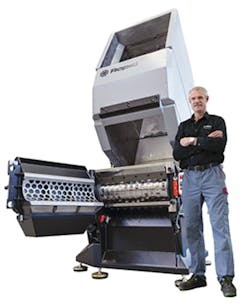 The 'open-hearted design' is one of several safety features of the Raptor Shredder. The 'open-hearted design' is one of several safety features of the Raptor Shredder.