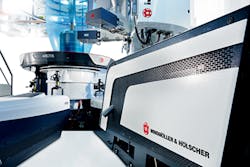 A five-layer Varex II blown film line ran an automation module for quick resin purging and changes during the K show. A five-layer Varex II blown film line ran an automation module for quick resin purging and changes during the K show.