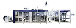 Illig's IC-RDK 54k automatic pressure forming machine and a flexible PHF 80 stacking and packaging system. Illig's IC-RDK 54k automatic pressure forming machine and a flexible PHF 80 stacking and packaging system.