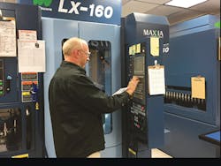 A Dynamic employee operates one of two recently purchased LX-160 five-axis, high-speed Matsuura machining centers. A Dynamic employee operates one of two recently purchased LX-160 five-axis, high-speed Matsuura machining centers.