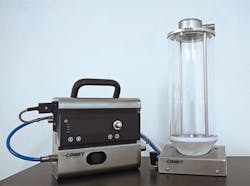 The 3DX-M 'split version' micro compressed-air resin dryer from Comet separates the process air module and the dryer hopper./Comet Plastic Equipment LLC The 3DX-M 'split version' micro compressed-air resin dryer from Comet separates the process air module and the dryer hopper./Comet Plastic Equipment LLC