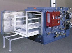 PCT has specially configured a pyrolysis oven for cleaning blown film dies. PCT has specially configured a pyrolysis oven for cleaning blown film dies.