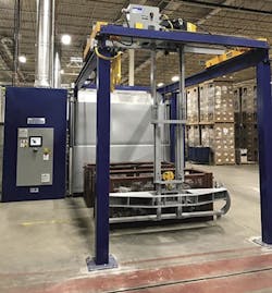 Dinamec Systems' fluidized silica sand-bed cleaning system Dinamec Systems' fluidized silica sand-bed cleaning system