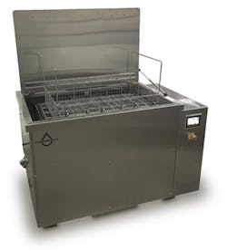 Omegasonics has added a lift table to the ultrasonic tank of its Powerlift 4500 series. Omegasonics has added a lift table to the ultrasonic tank of its Powerlift 4500 series.