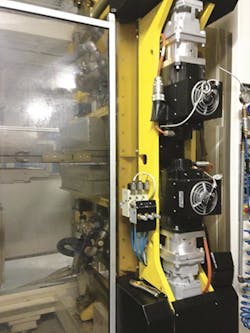 A swing-out form press A swing-out form press