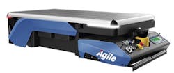 Comau's Agile 1500 can carry up to 3,307 pounds, with a maximum speed of 5.6 feet per second. The advanced AGV uses both natural and magnetic navigation. Comau's Agile 1500 can carry up to 3,307 pounds, with a maximum speed of 5.6 feet per second. The advanced AGV uses both natural and magnetic navigation.