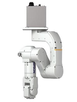The Flexion N2 six-axis robot from Epson features a 17.7-inch reach and a 5.5-pound maximum payload. The Flexion N2 six-axis robot from Epson features a 17.7-inch reach and a 5.5-pound maximum payload.