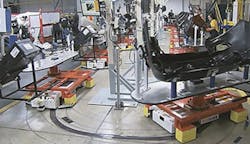 Jervis B. Webb's SmartCart Automatic Guided Cart is ideal for assembly line applications. Jervis B. Webb's SmartCart Automatic Guided Cart is ideal for assembly line applications.