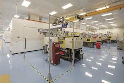 At Nordson, unattended injection molding machines and robots mold, assemble and package 1.2 million parts every day. At Nordson, unattended injection molding machines and robots mold, assemble and package 1.2 million parts every day.