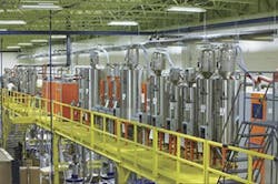 PTI's central materials-handling system from Motan is designed to handle more than 1,200 different engineered materials. PTI's central materials-handling system from Motan is designed to handle more than 1,200 different engineered materials.