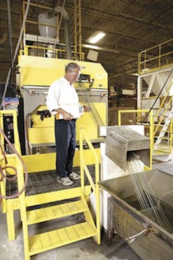 An underwater strand pelletizer An underwater strand pelletizer