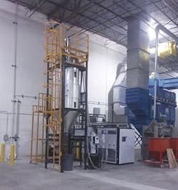 Equipment platforms and railings provide safety for workers. Equipment platforms and railings provide safety for workers.