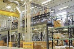 A Novatec central conveying pump system on a mezzanine. A Novatec central conveying pump system on a mezzanine.