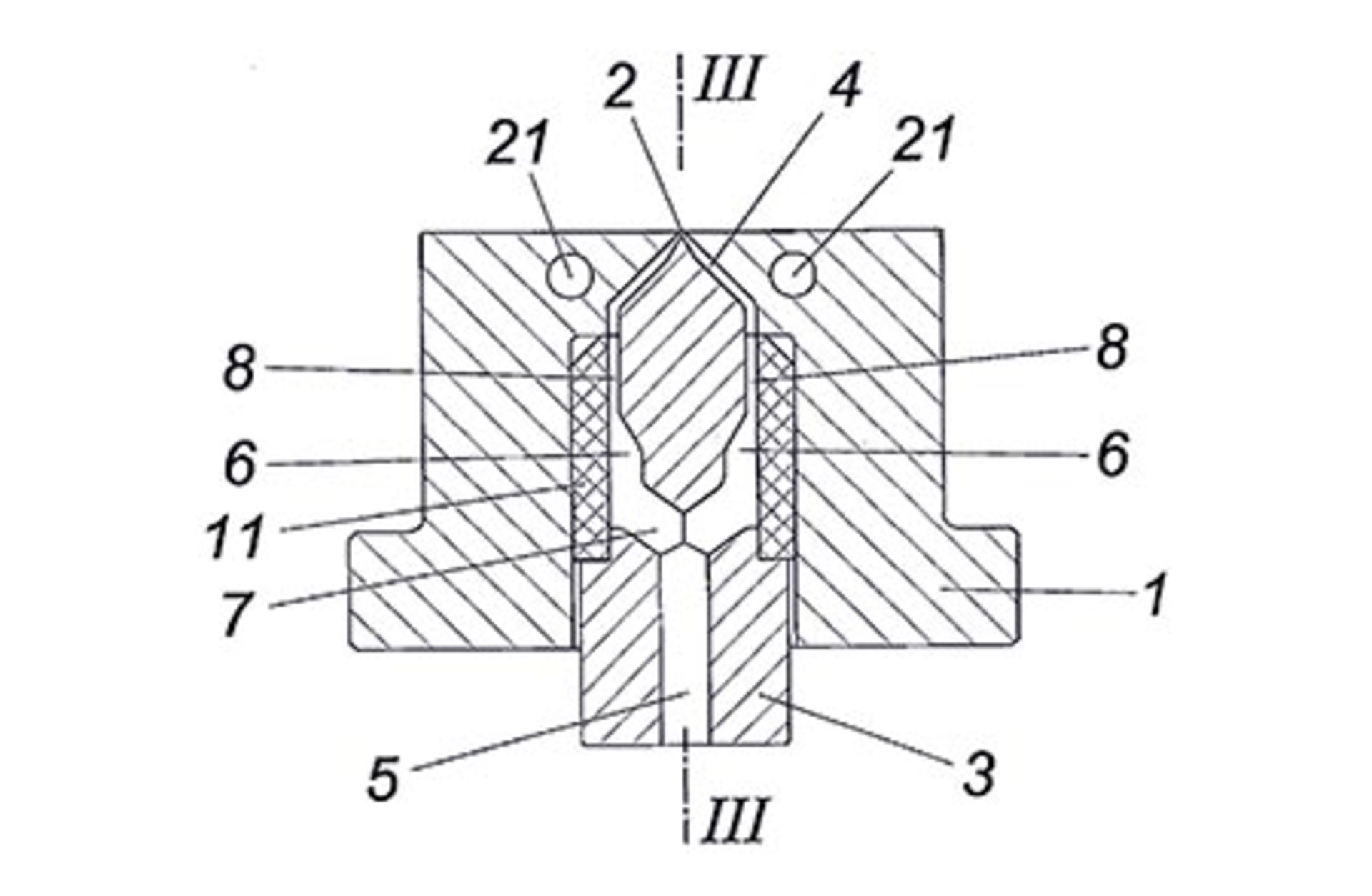 Haidlmair's invention includes an injection molding nozzle with a heatable nozzle core.