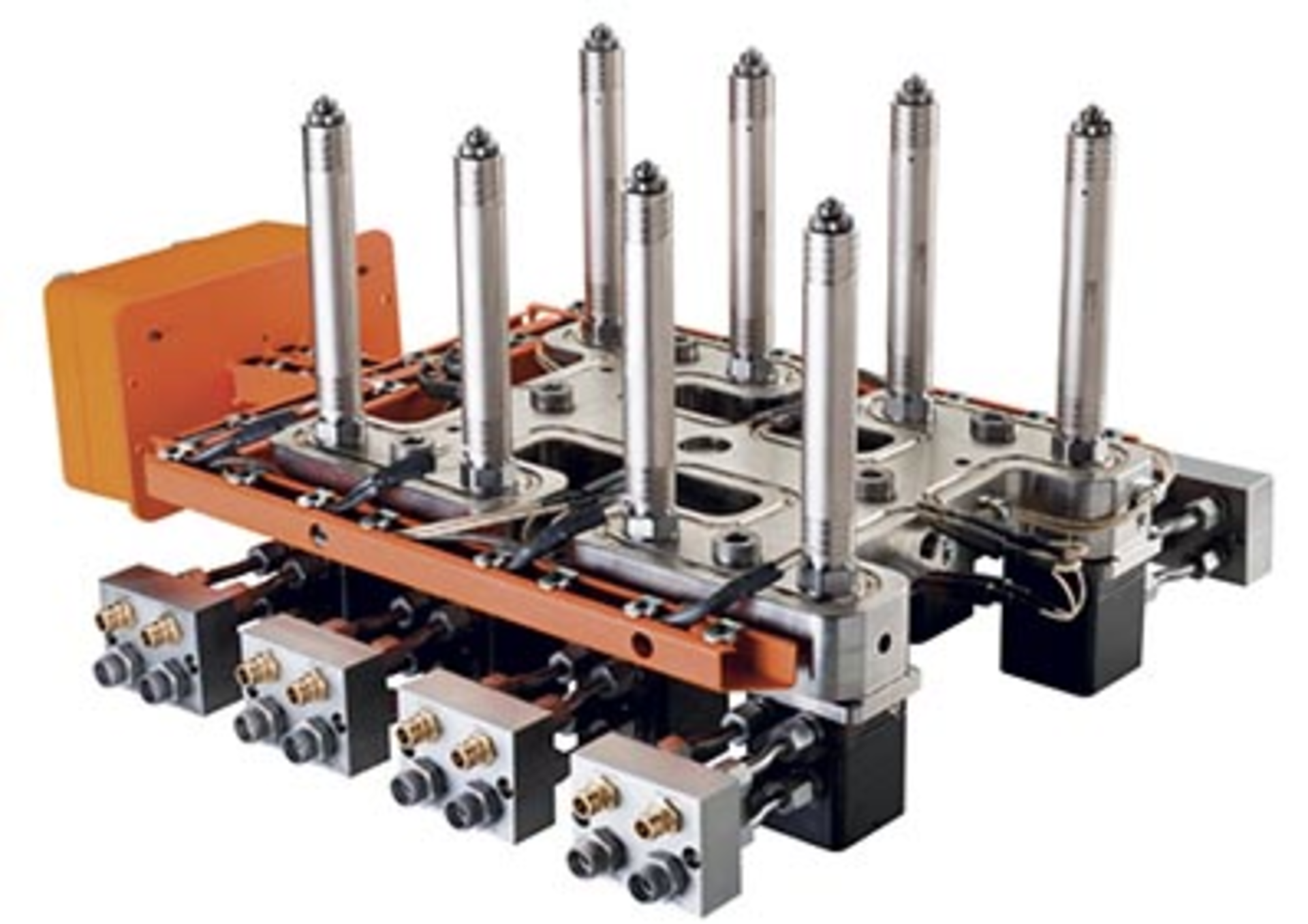 Hasco's H4016 wired hot-runner system uses the company's Vario Shot H6500 high-performance hot-runner nozzle and can be easily mounted on or removed from the mold.