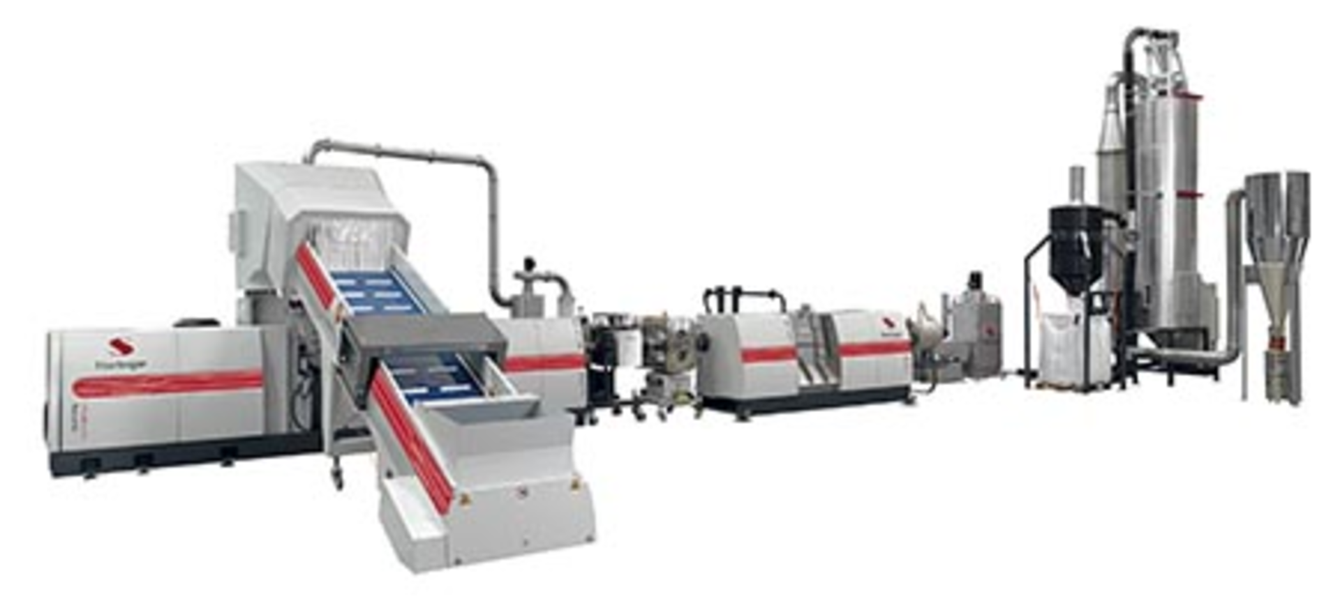 A recoSTAR dynamic recycling line with Starlinger's odor-reduction technology.