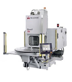 Milacron's Magna Vertical clamp machines boast rotary, shuttle and stationary table options. Milacron's Magna Vertical clamp machines boast rotary, shuttle and stationary table options.