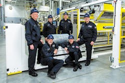 TEAM PTi: Front row from left: Jon Roberts, SVP operations; Dave Dorosa, VP engineering; John O'Neil, CFO; Dana Hanson, president. Back row from left: Matt Banach, SVP sales and marketing; and Tom Limbrunner, SVP applications and technology. TEAM PTi: Front row from left: Jon Roberts, SVP operations; Dave Dorosa, VP engineering; John O'Neil, CFO; Dana Hanson, president. Back row from left: Matt Banach, SVP sales and marketing; and Tom Limbrunner, SVP applications and technology.