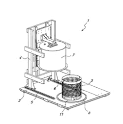 This oven patent includes a basket that holds molds and components during heating./U.S. Patent and Trademark Office This oven patent includes a basket that holds molds and components during heating./U.S. Patent and Trademark Office