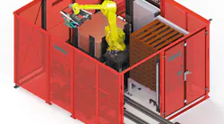 An illustration of Flexicell's new Pallet Handling Robotic Palletizer/Flexicell Inc.