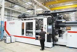 Ferriot Inc.’s huge 2,250-ton Negri Bossi Bi-Power injection molding machine/PMM Ferriot Inc.’s huge 2,250-ton Negri Bossi Bi-Power injection molding machine/PMM