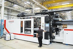 Ferriot Inc.'s huge 2,250-ton Negri Bossi Bi-Power injection molding machine/PMM Ferriot Inc.'s huge 2,250-ton Negri Bossi Bi-Power injection molding machine/PMM