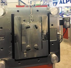 Kosmek's magnetic clamping system includes an operator panel that has a Magnetic Force Indicator that signals an alarm when magnetic force falls below 75 percent of the system's total magnetic strength./PMM Kosmek's magnetic clamping system includes an operator panel that has a Magnetic Force Indicator that signals an alarm when magnetic force falls below 75 percent of the system's total magnetic strength./PMM