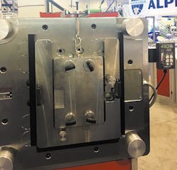 Kosmek's magnetic clamping system includes an operator panel that has a Magnetic Force Indicator that signals an alarm when magnetic force falls below 75 percent of the system's total magnetic strength./PMM Kosmek's magnetic clamping system includes an operator panel that has a Magnetic Force Indicator that signals an alarm when magnetic force falls below 75 percent of the system's total magnetic strength./PMM