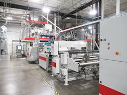 A Starlinger Viscotec recycling line with two twin-screw extruders installed earlier this year is part of Lacerta’s strategy to produce its own sheet containing recycled content./PMM A Starlinger Viscotec recycling line with two twin-screw extruders installed earlier this year is part of Lacerta’s strategy to produce its own sheet containing recycled content./PMM