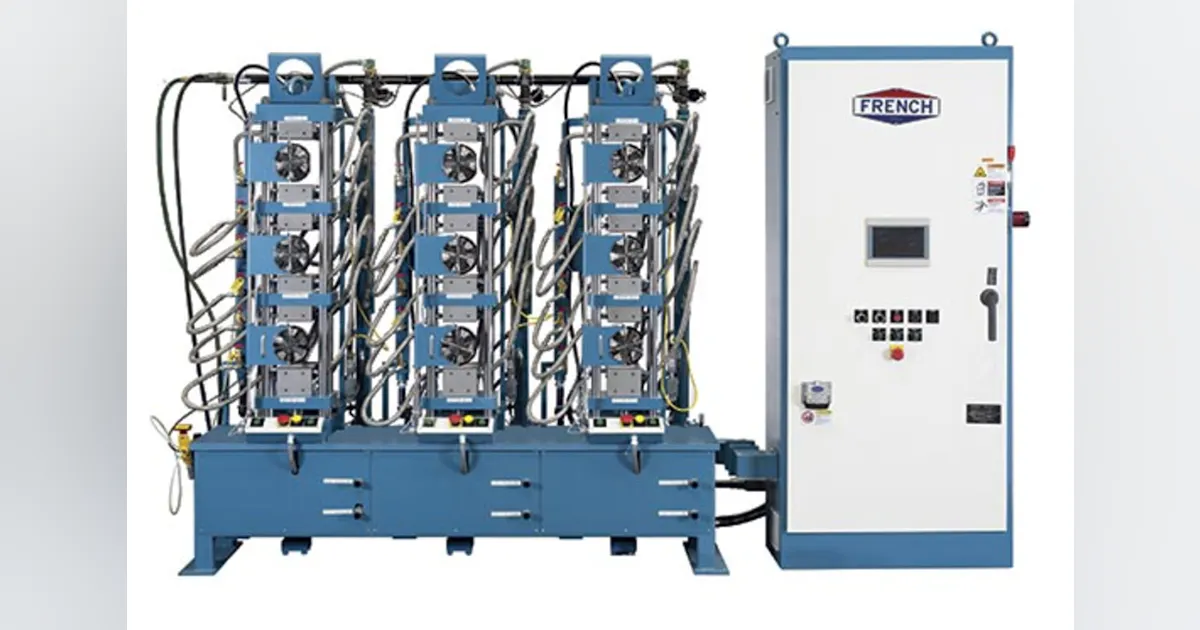 Compression molding machine combines 3 presses | Plastics Machinery ...