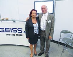 Manfred Geiss stands with his wife, Klara, who is a financial manager and has been with the company now known as Geiss AG for 58 years./PMM Manfred Geiss stands with his wife, Klara, who is a financial manager and has been with the company now known as Geiss AG for 58 years./PMM
