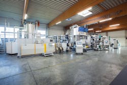 NGR’s latest P:React liquid-state polycondensation system enables the direct processing of post-consumer and post-industrial PET into film. NGR’s latest P:React liquid-state polycondensation system enables the direct processing of post-consumer and post-industrial PET into film.