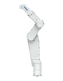 Epson's Flexion N6 six-axis robot features an arm that folds under itself to save space./Epson Robots Epson's Flexion N6 six-axis robot features an arm that folds under itself to save space./Epson Robots
