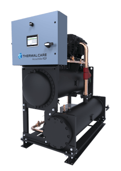 The Accuchiller TCF hybrid film evaporator chiller has 40 to 120 tons of nominal capacity. The Accuchiller TCF hybrid film evaporator chiller has 40 to 120 tons of nominal capacity.