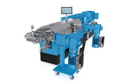 Coperion’s ZSK extruder boasts an overhauled ZS-EG twin-screw side-devolatilization system. The company also has designed the ZSK’s connection barrel for quick changes, allowing all four mounting bolts to be quickly undone. Coperion’s ZSK extruder boasts an overhauled ZS-EG twin-screw side-devolatilization system. The company also has designed the ZSK’s connection barrel for quick changes, allowing all four mounting bolts to be quickly undone.