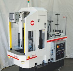 The X2F injection molding machine has an extruder screw and barrel that are electrically heated internally. The X2F injection molding machine has an extruder screw and barrel that are electrically heated internally.