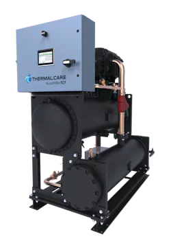 The Accuchiller TCF hybrid film evaporator chiller has 40 to 120 tons of nominal capacity.