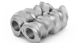 The asymmetrical shape of CPM’s screw elements results in thorough compounding but generates less frictional heat.