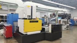 Fanuc’s new RoboCut C800iB-20 wire EDM has a large work area. Fanuc’s new RoboCut C800iB-20 wire EDM has a large work area.