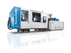 A KraussMaffei GX Series hydraulic injection molding machine A KraussMaffei GX Series hydraulic injection molding machine
