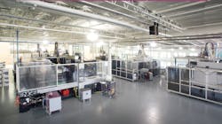 Injection molding cells on the shop floor of Winzeler Gear’s Harwood Heights, Ill., facility Injection molding cells on the shop floor of Winzeler Gear’s Harwood Heights, Ill., facility