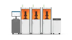 Figure 4 printers from 3D Systems can be connected and run by a single computer.