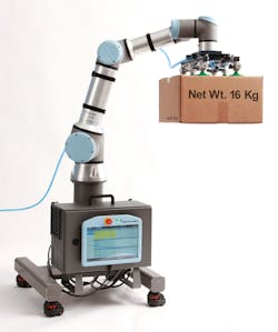 With a payload capability of 35.3 pounds, Universal Robots’ new UR16e cobot can handle heavier materials and parts than other models in the line. With a payload capability of 35.3 pounds, Universal Robots’ new UR16e cobot can handle heavier materials and parts than other models in the line.