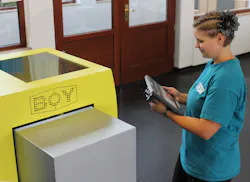 The Procan Alpha controller from Boy Machines allows the operator to move around the press. The Procan Alpha controller from Boy Machines allows the operator to move around the press.