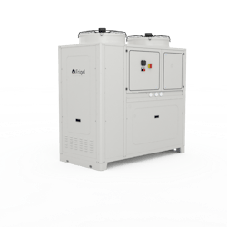 A packaged air-cooled chiller from Frigel's MRS IndustrialChillers line A packaged air-cooled chiller from Frigel's MRS IndustrialChillers line