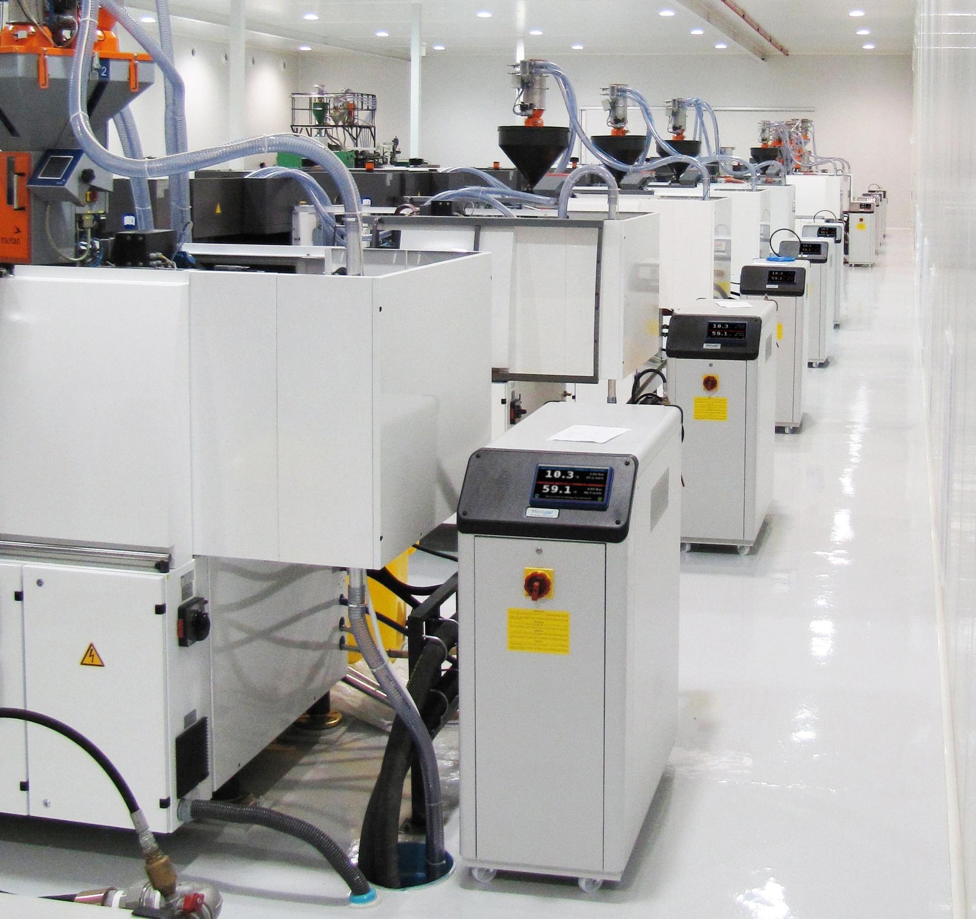 Frigel's Ecodry System 4.0 allows machine-side chillers to be interconnected and centrally controlled.