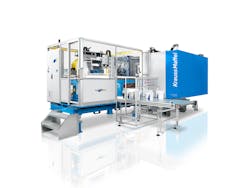 KraussMaffei's GX 1100 offers 1,240 tons of clamping force. KraussMaffei's GX 1100 offers 1,240 tons of clamping force.