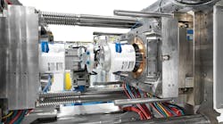 The new GX 1100 from KraussMaffei produces 20-liter buckets with in-mold labeling.